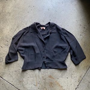 Vintage 1940’s Women’s Black Blouse